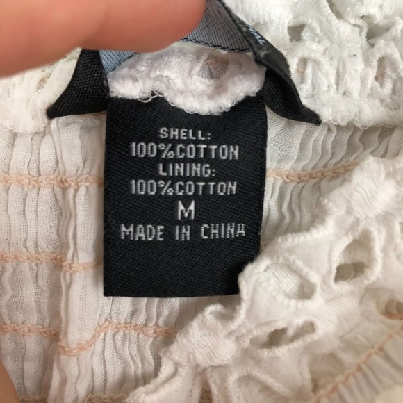 Moda International Women's Size Medium White Eyelet Strapless Cotton Mini Dress - Picture 7 of 9